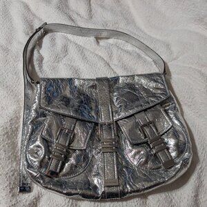 Michael Kors Darrington large crackled leather shoulder bag